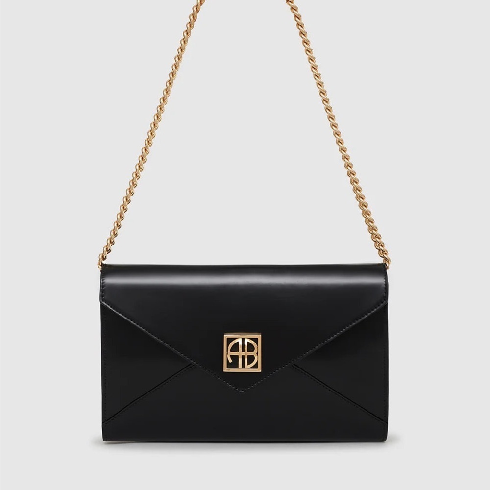 Anine Bing Elly Clutch - High-Shine Black - Picture 1 of 7